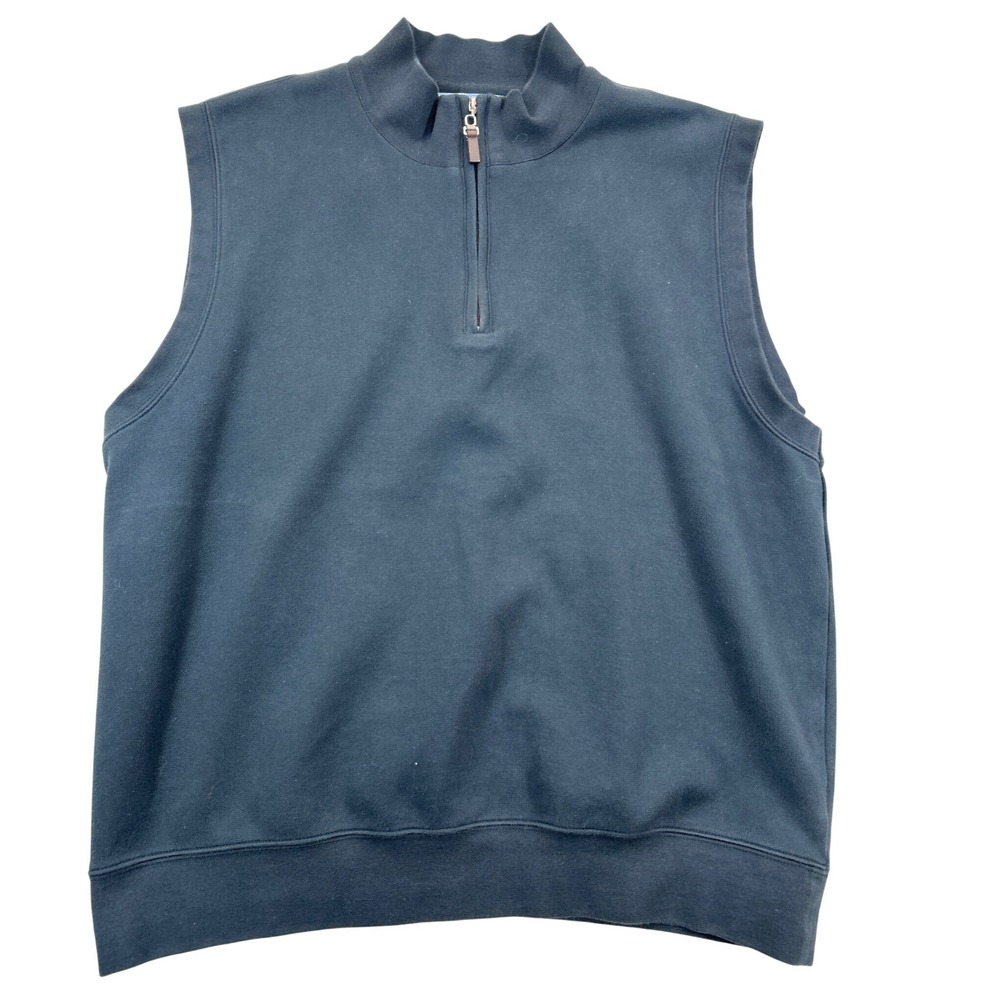 Fairway & Greene Golf Vest Mens‎ L Navy Blue Pureformance Quarter Zip